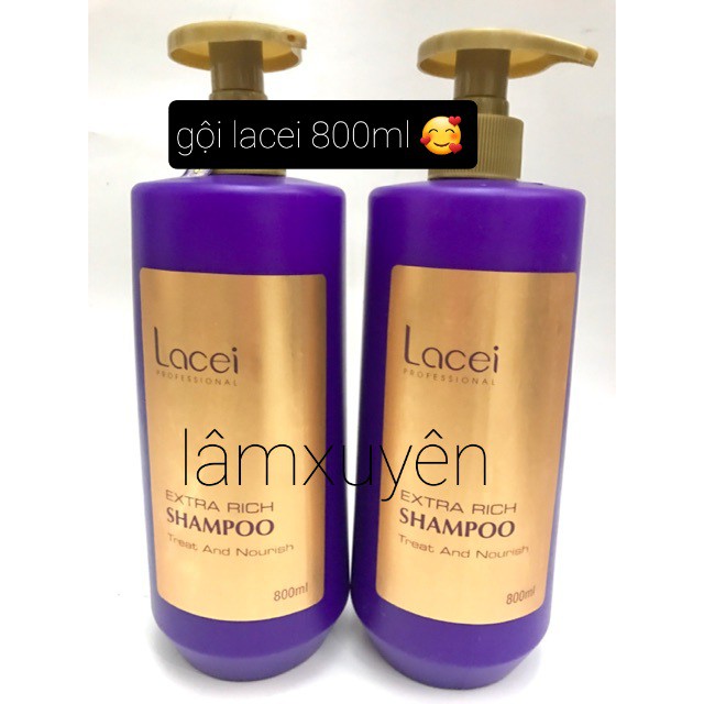 Dầu gội Lacei 800ml  giúp tóc mềm mượt chắc khỏe , suôn mượt óng ả , cải thiện khô xơ , hư tổn , tóc nát.