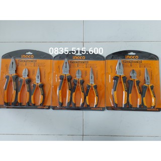 Bộ 3 kìm răng, cắt và nhọn ingco hkps08318