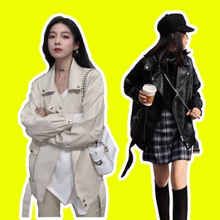 Áo da nữ, áo khoác da dáng rộng ( hàng QC loại 1 )