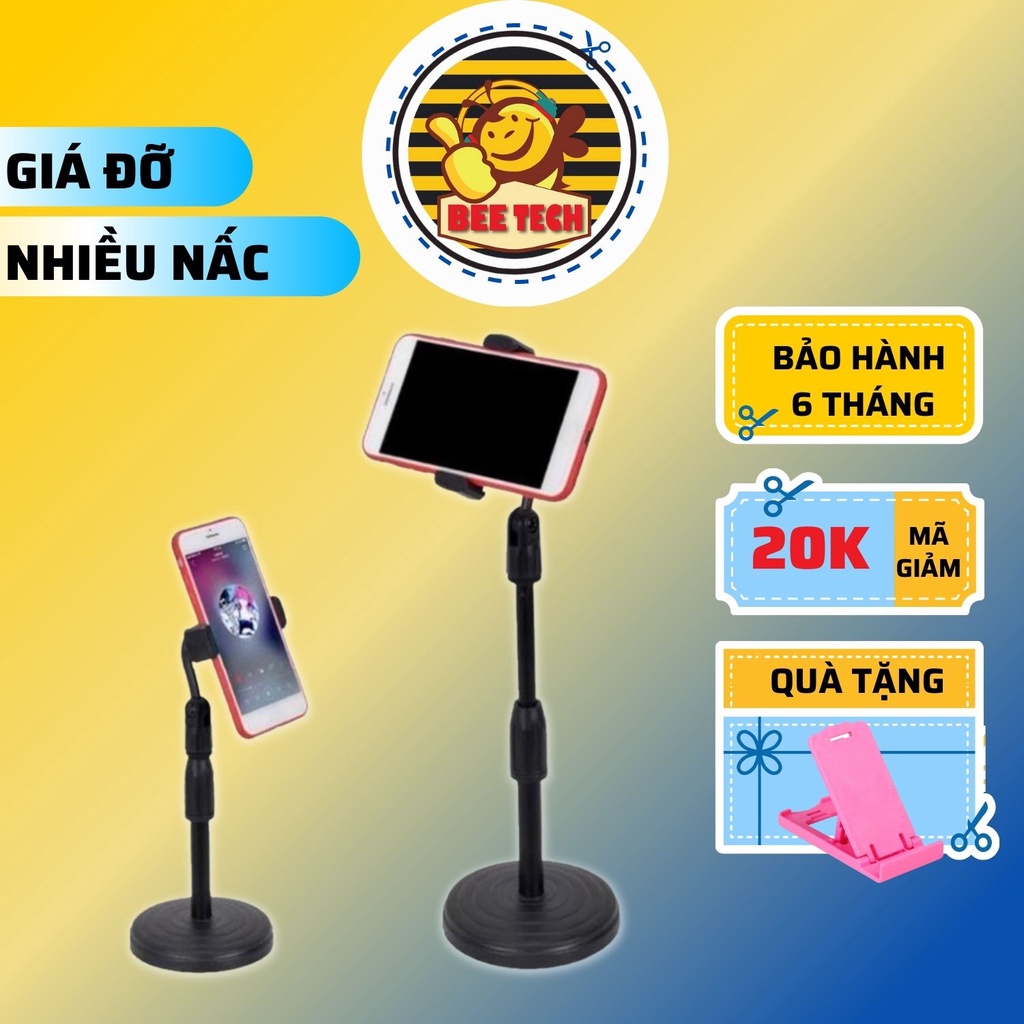 Giá Đỡ Điện Thoại BEETECH BTG07 Để Bàn, Đế Dựng Livestream, Xem Phim, Xoay 360 Độ