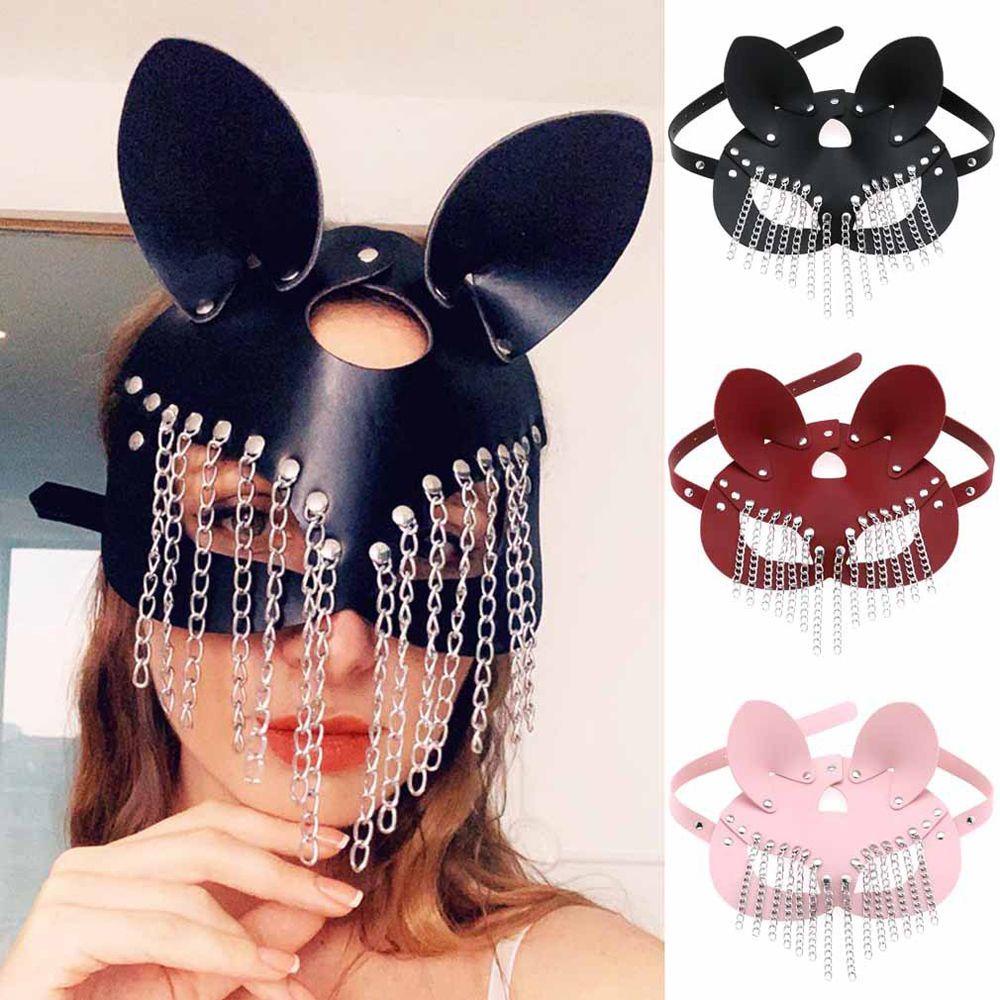Mặt Nạ Hóa Trang Bằng Da PU Phối Tua Rua Độc Đáo Cho Nữ