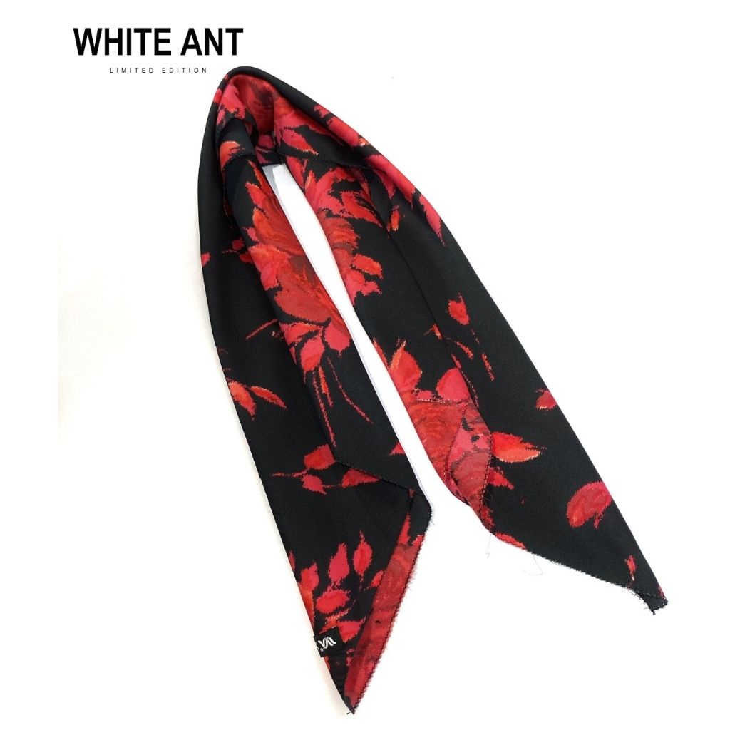 Khăn Choàng Cổ Nữ WHITE ANT Chất Lụa Mềm Mịn, Hình Vuông In Họa Tiết Hoa Thời Trang, Tinh Tế