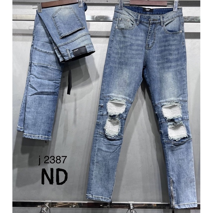 Quần jeans thời trang nam có hoạ tiết khoá vá da, Quần nam trẻ trung phong cách hàn quốc btshop từ 28 đến 32.