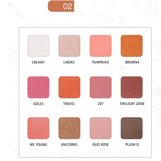 Bảng Phấn Mắt 12 Màu Color Geo Lameila Eye Shado Vân Đá Trắng Sang Chảnh Nhẹ Nhàng G5017-GL79-A08T2