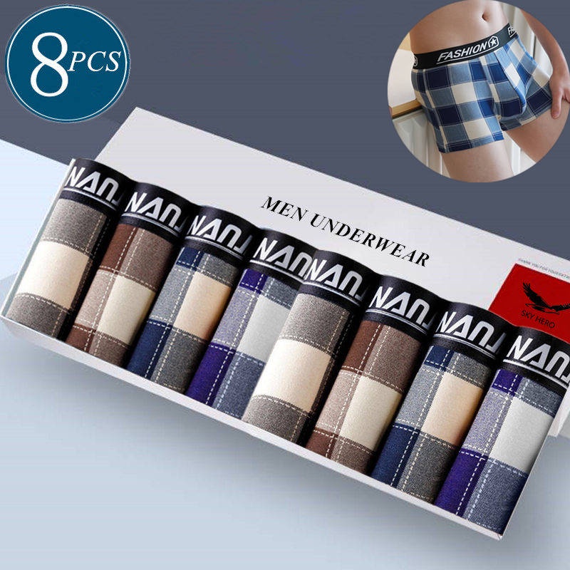 Bộ 8 Quần Lót Boxer Plus Size Thời Trang Cho Nam