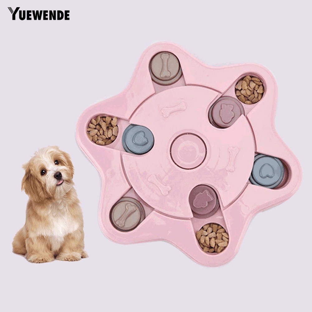 YUE ✻ Pet Dog Puppy Hexagon Paw Round Feeder Feeding Training Interactive Puzzle Toy