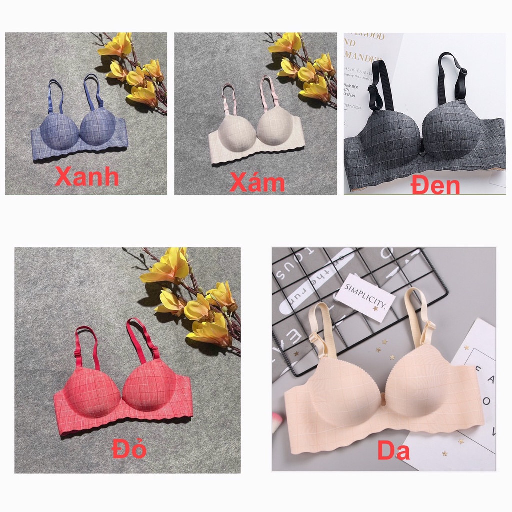 Áo Ngực Nữ Su Đúc Không Gọng Kẻ Ô Vuông Cực Xinh Hieu Store24h - Y003