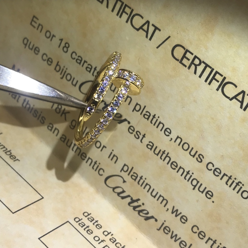 Nhẫn Đính Kim Cương Nhân Tạo Thiết Kế Mới Đơn Giản Thời Trang Dành Cho Cặp Đôi