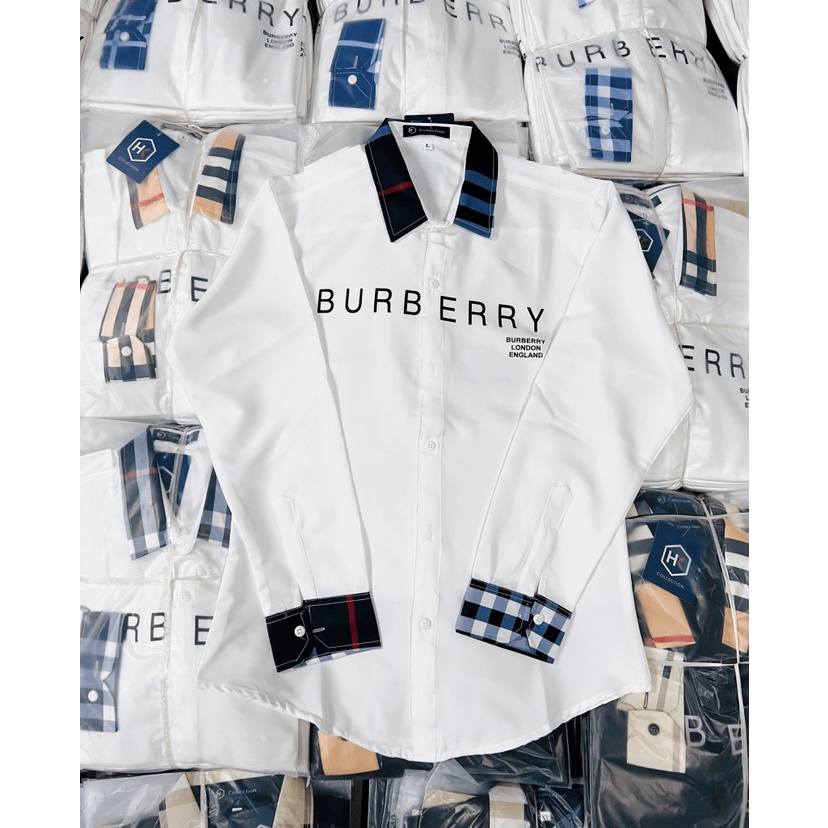 ÁO SƠ MI NAM CỔ PHỐI SỌC BUPBERY VẢI POLO CÁ SÂ.U MỀM MỊN MÁT KHÔNG NHĂN HÌNH SHOP CHỤP THẬT BAO ĐỔI TRẢ HV Hland1