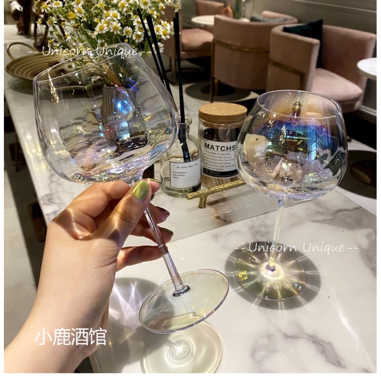 Ly rượu vang trắng thuỷ tinh pha lê ánh ngọc trai không chì sang chảnh - Bắc Âu