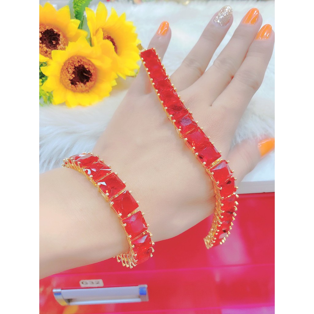 Lắc tay nữ UHA, lắc tay phong thùy bền màu thiết kế cao cấp sáng lấp lánh L13