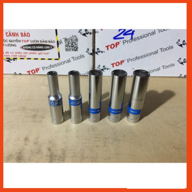 Đầu tuýp dài, đầu khâu dài 1/4" hàng Top chính hãng đủ size, khẩu ¼ top