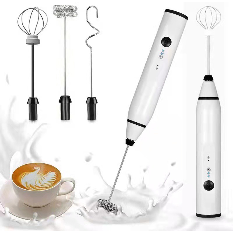 Máy Đánh Tạo Bọt Cafe, Đánh Sữa, Đánh Trứng Đa Năng 3 Trong 1 USB Cầm Tay Mini