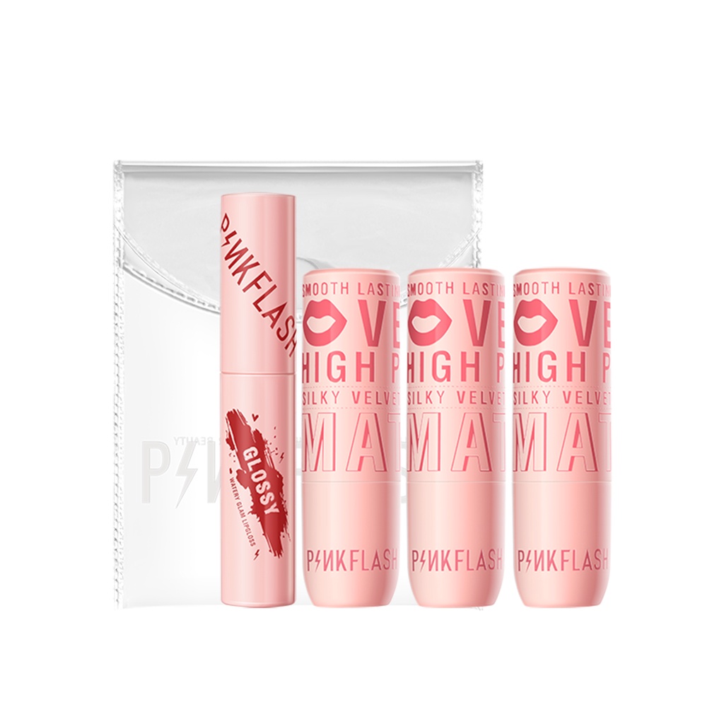 PINKFLASH Bộ Son kem lì kết cấu mượt mà lâu trôi