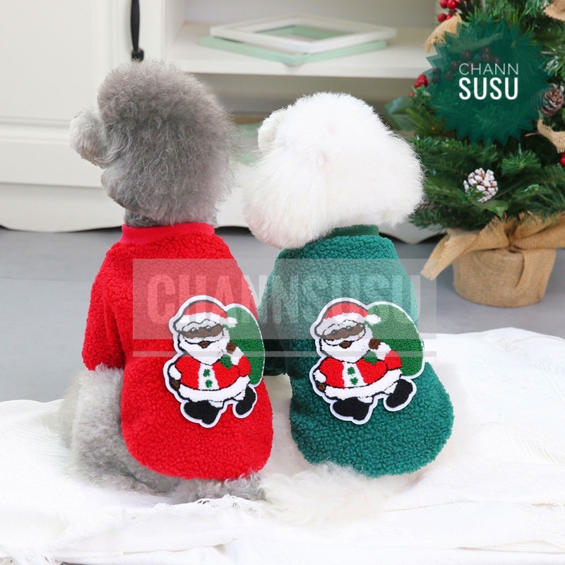 ÁO CHÓ MÈO - Áo 2 chân lông sần cây thông noel tuần lộc ông già tuyết cho chó mèo thú cưng