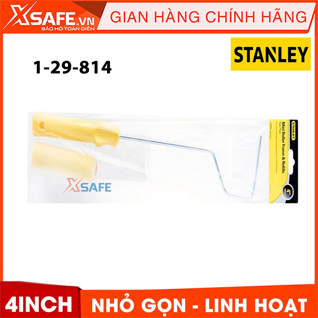 Lăn sơn STANLEY 1-29-814 100mm Con lăn sơn tay cầm nhựa thoải mái, vải bông mềm thấm tốt, lăn êm, sơn ra đều -Chính hãng