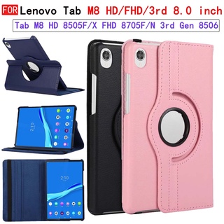 Ốp Máy Tính Bảng PU Có Giá Đỡ Xoay 360 Độ Cho Lenovo Tab M8 Thế hệ thứ 3 8506 Tab M8 FHD TB-8705F / N Tab M8 HD TB-8505F / X 8.0 inch