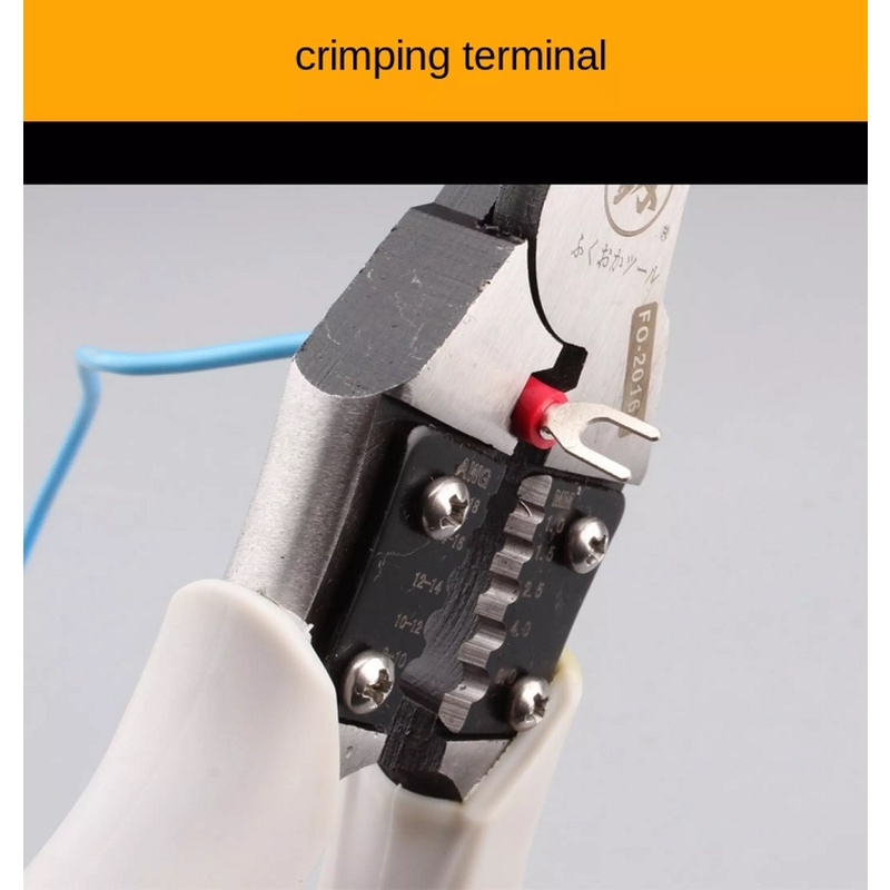 ✨5IN1 Cắt,Kẹp,Bấm Cos,Tuốt Dây✨ Kìm Cộng lực CRV cắt đứt mọi loại kim loại Nhật Bản 5 in 1 - FUKOUKA 2016A Nhật Bản