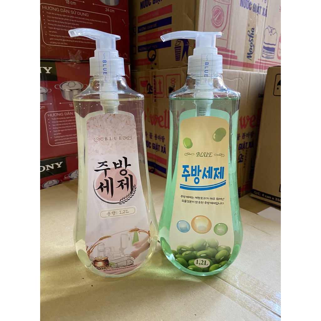 NƯỚC RỬA CHÉN BLUE CHAI 1L2 CÓ VÒI XỊT
