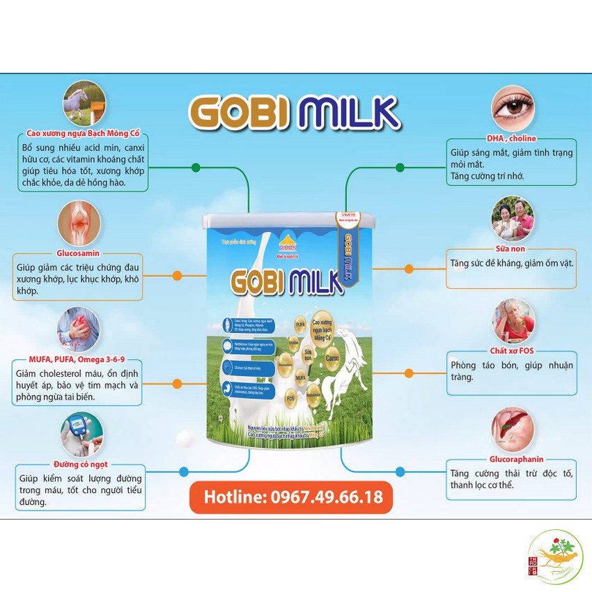 Sữa Cao Xương Ngựa Bạch Mông Cổ GOBI MILK, Phòng Ngừa Loãng Xương, Giảm Đau Mỏi Xương Khớp, Giảm Cholesterol
