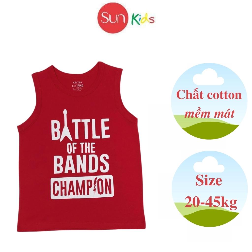 Áo thun bé trai, áo ba lỗ bé trai chất cotton, nhiều màu, Size 4 - 14 tuổi - SUNKIDS