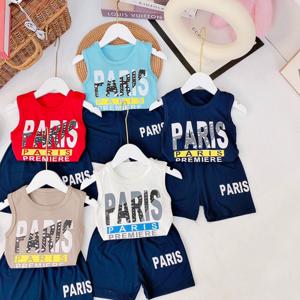 [SIZE ĐẠI] BỘ BA LỖ PARIS PHONG CÁCH NĂNG ĐỘNG ĐÁNG YÊU CHẤT COTTON MỀM MÁT CHO BÉ 20-30KG. VIDEO THẬT.XƯỞNG MAY BIBO