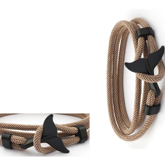 Vòng Tay Dây Bện Hai Khóa Cài Có Thể Điều Chỉnh Thời Trang Đơn Giản Cho Học Sinh