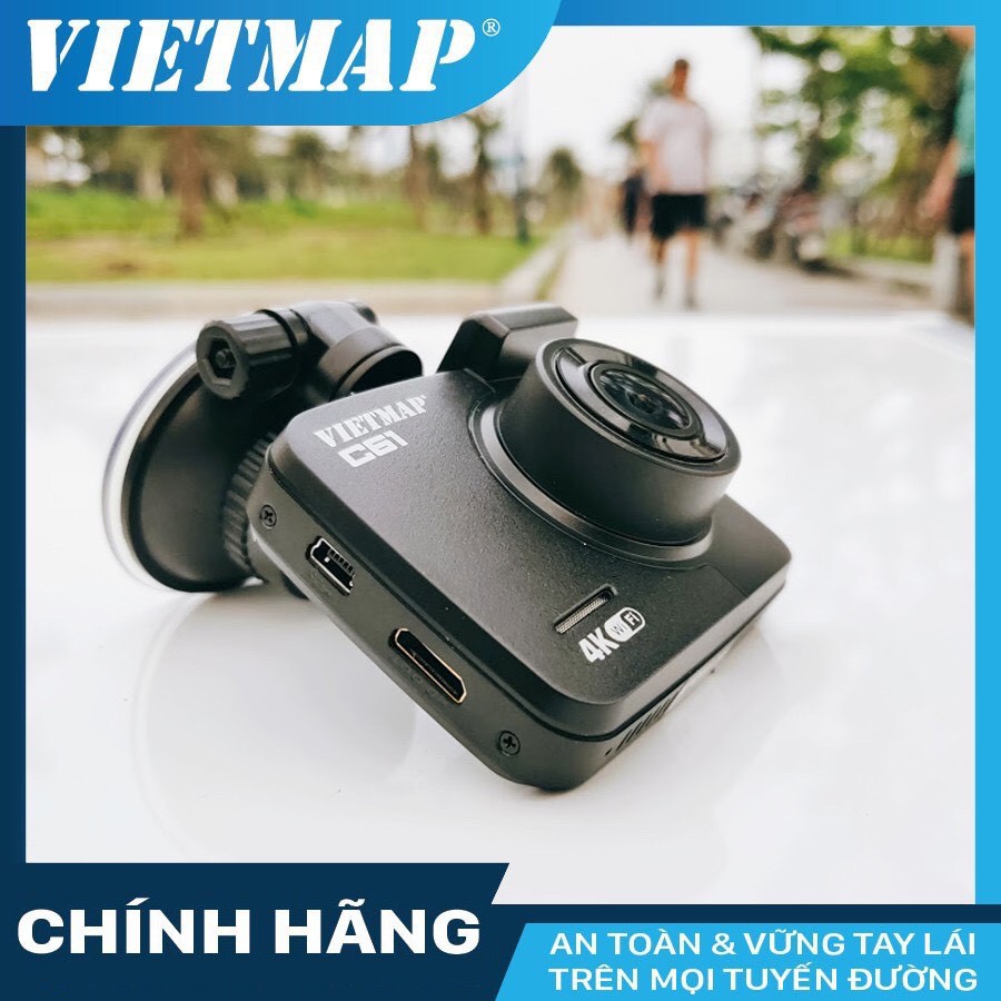 Camera Hành Trình Ô Tô Vietmap C61 Ghi Hình Ultra HD 4K Tích Hợp GPS - WiFi - Cảnh Báo Bằng Giọng Nói Tiếng Việt