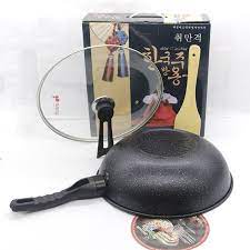 [HỎA TỐC 2H] Chảo Chống Dính Siêu Bền Đá Coopia Hàn Quốc Sâu Lòng Có Nắp 32CM TẶNG VÁ NHỰA