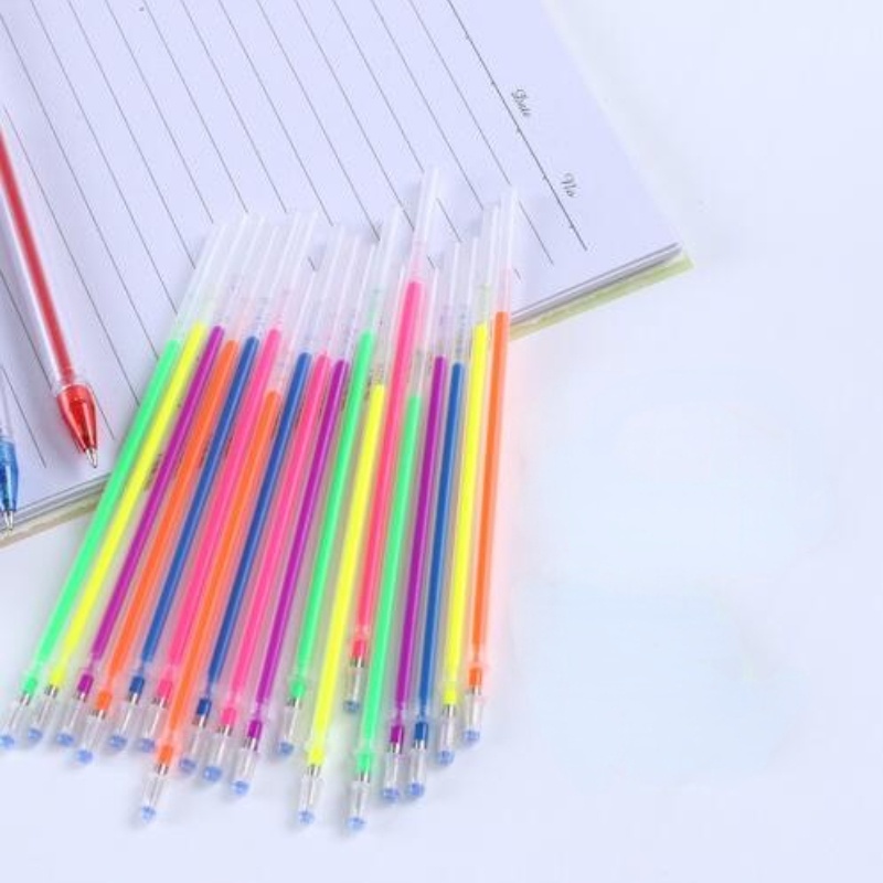 Set 20 ruột bút mực dạ quang 12 màu ngòi 1.0mm