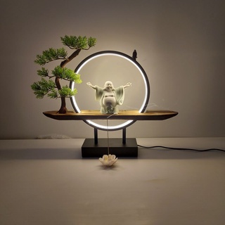 Thác khói trầm hương. di lặc đèn led