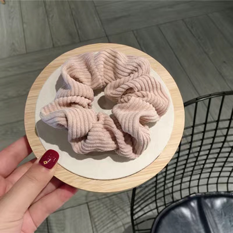 Dây cột tóc vải nhung mềm mại màu trơn phong cách cổ điển thời trang