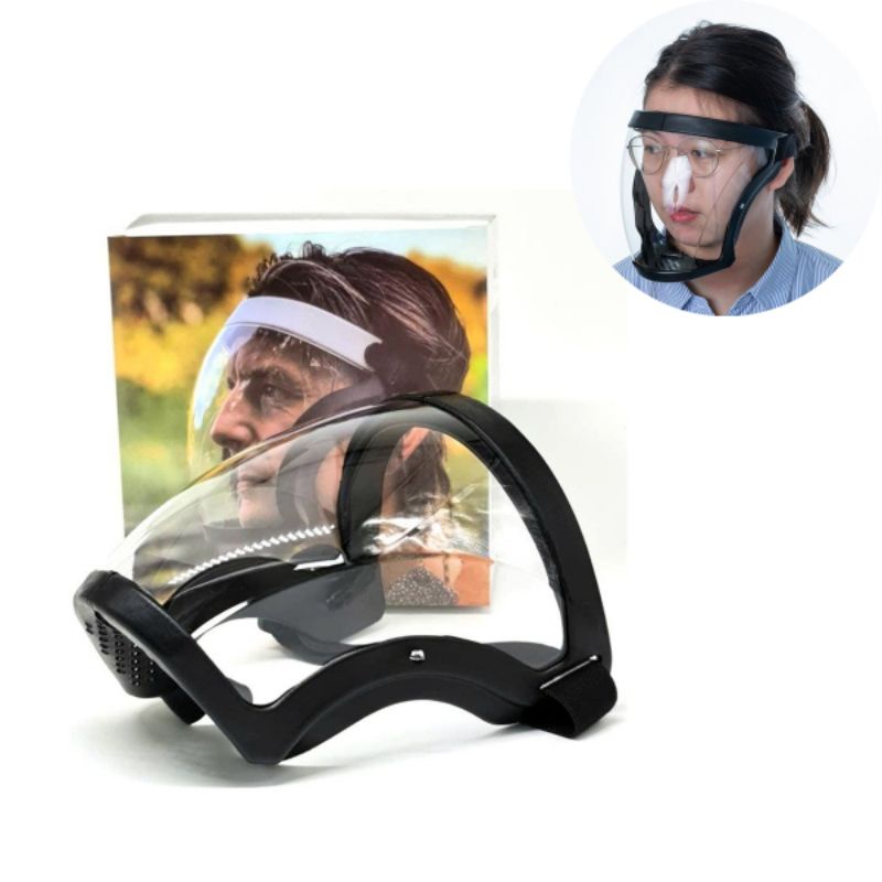 Kính bảo hộ chống giọt bắn tốt bao toàn bộ mặt kính trong suốt - Mặt nạ ngăn nước bụi bắn bên ngoài an toàn