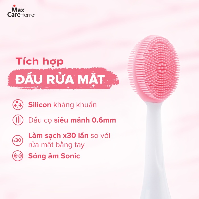 Đầu rửa mặt Maxcare Hera Whitening chính hãng, sợi Dupont cao cấp, kháng khuẩn