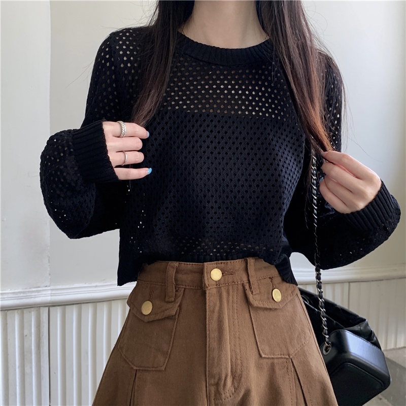 Áo Dệt Kim Mỏng Tay Dài Chống Nắng Phong Cách Mới 54040