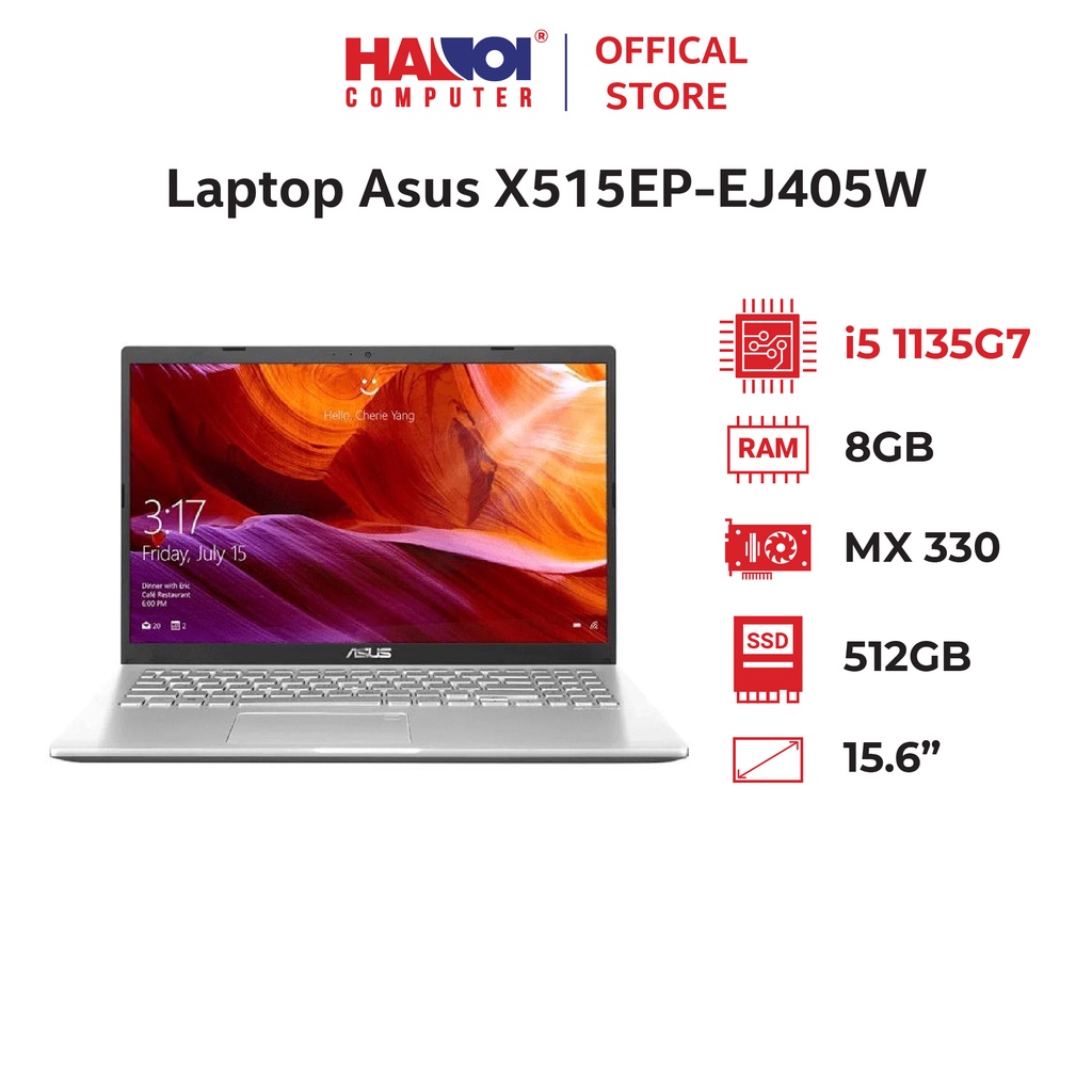 Laptop Asus X515EP-EJ405W (i5 1135G7/8GB RAM/512GB SSD/15.6 FHD/MX330 2GB/Win 11/Bạc)