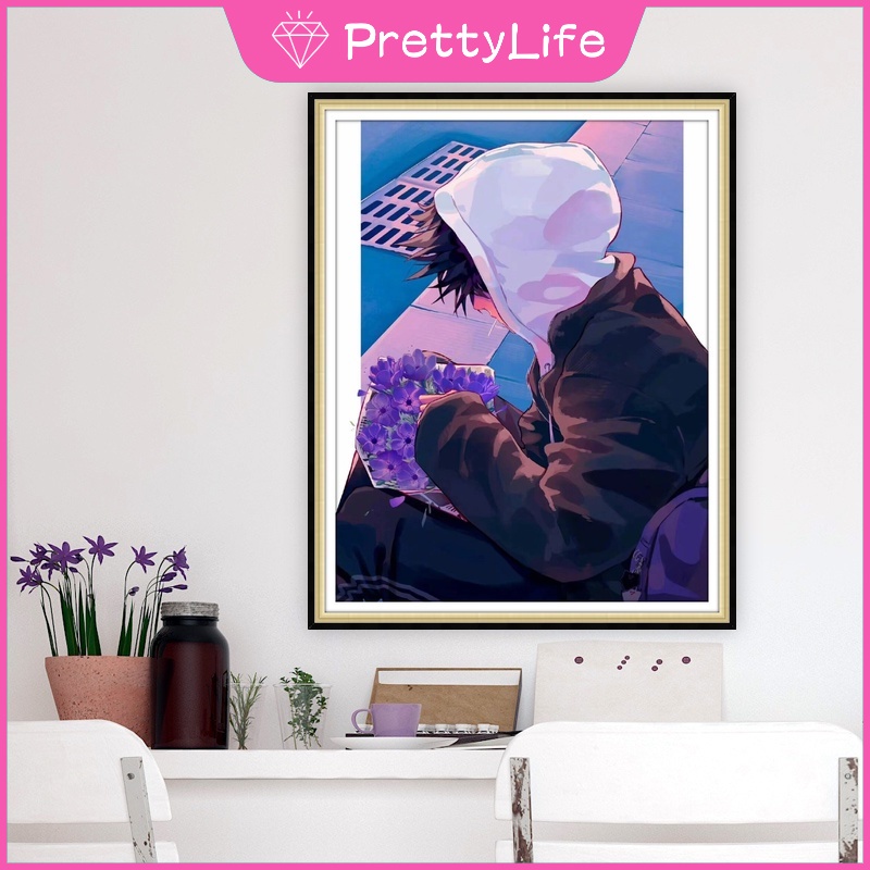 Bộ Tranh Đính Đá 5D Tự Làm Hình Anime 40x50cm