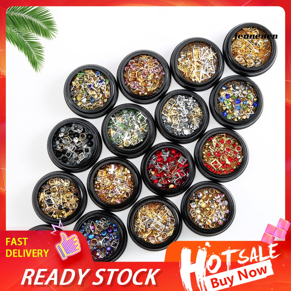 Hộp phụ kiện trang trí móng tay lấp lánh sành điệu