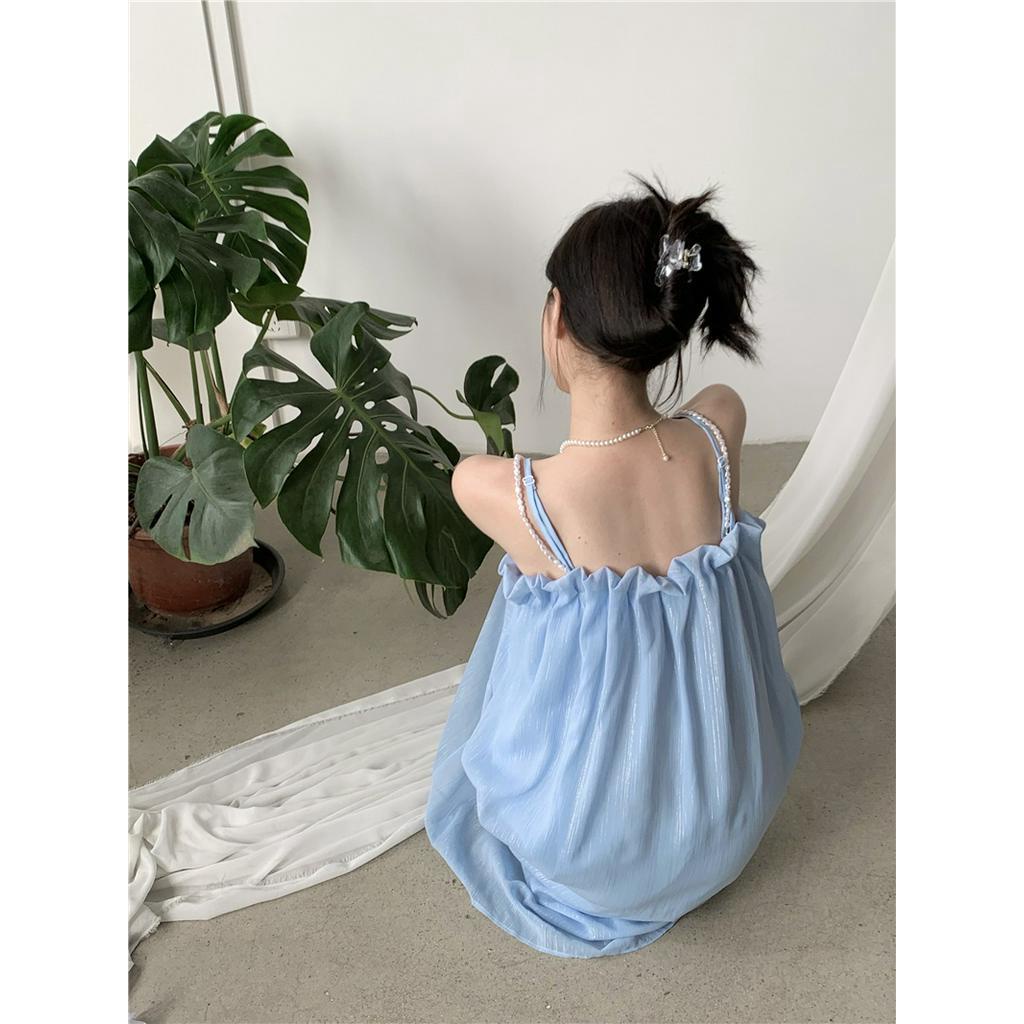Đầm Hai Dây Phối Ngọc Trai Xinh Xắn 51279