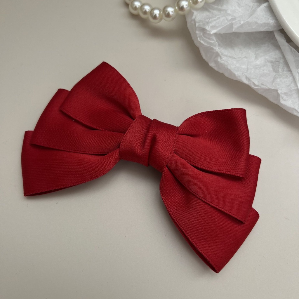 Kẹp Tóc Nơ Vải Satin Cao Cấp Thời Trang Dành Cho Mùa Xuân