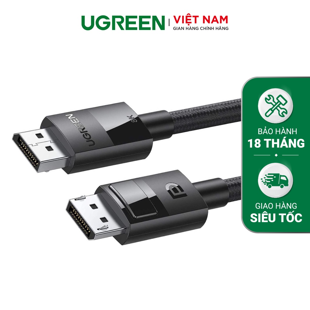 Cáp DisplayPort 1.4 8K 60HZ dây bện dài 1-3m cao cấp UGREEN DP114