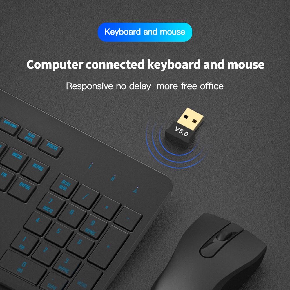 USB Bluetooth Không Dây 5.0 Dongle Cho PC Truyền Phát Dữ Liệu Máy Tính Laptop Tín Hiệu Ổn Định thiết bị cục phát bluetoo