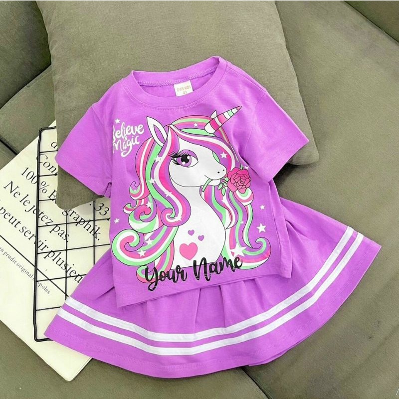 SET ÁO VÁY THUN COTTON XƯỢC IN HÌNH