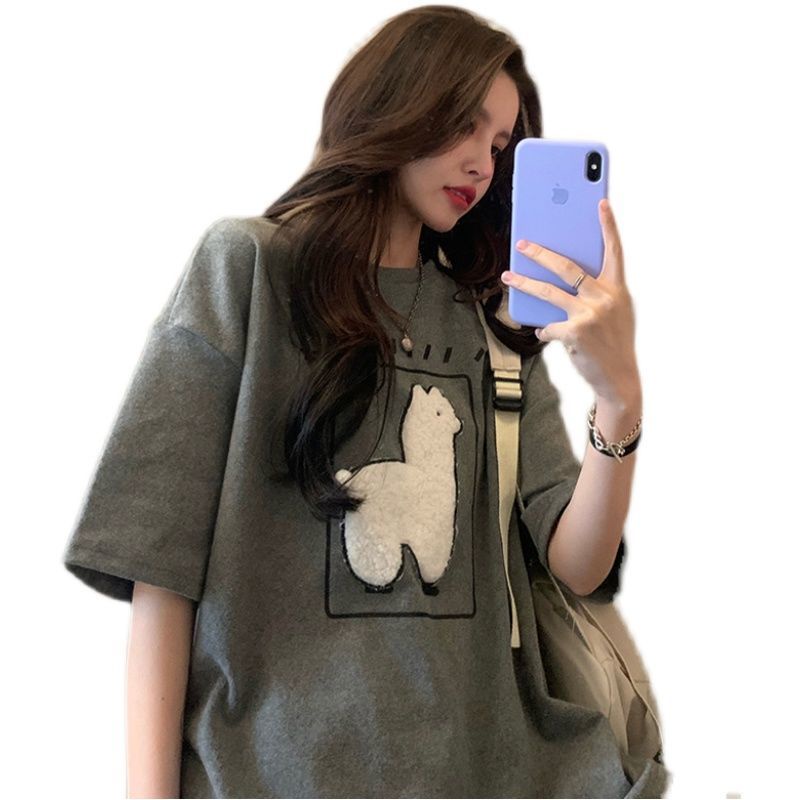 Áo Thun Nữ Oversize Thêu Họa Tiết