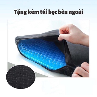 Đệm ngồi 3d thoáng khí ( HÀNG CAO CẤP) gel tổ ong silicon cho người ngồi lâu lót mông chống mỏi