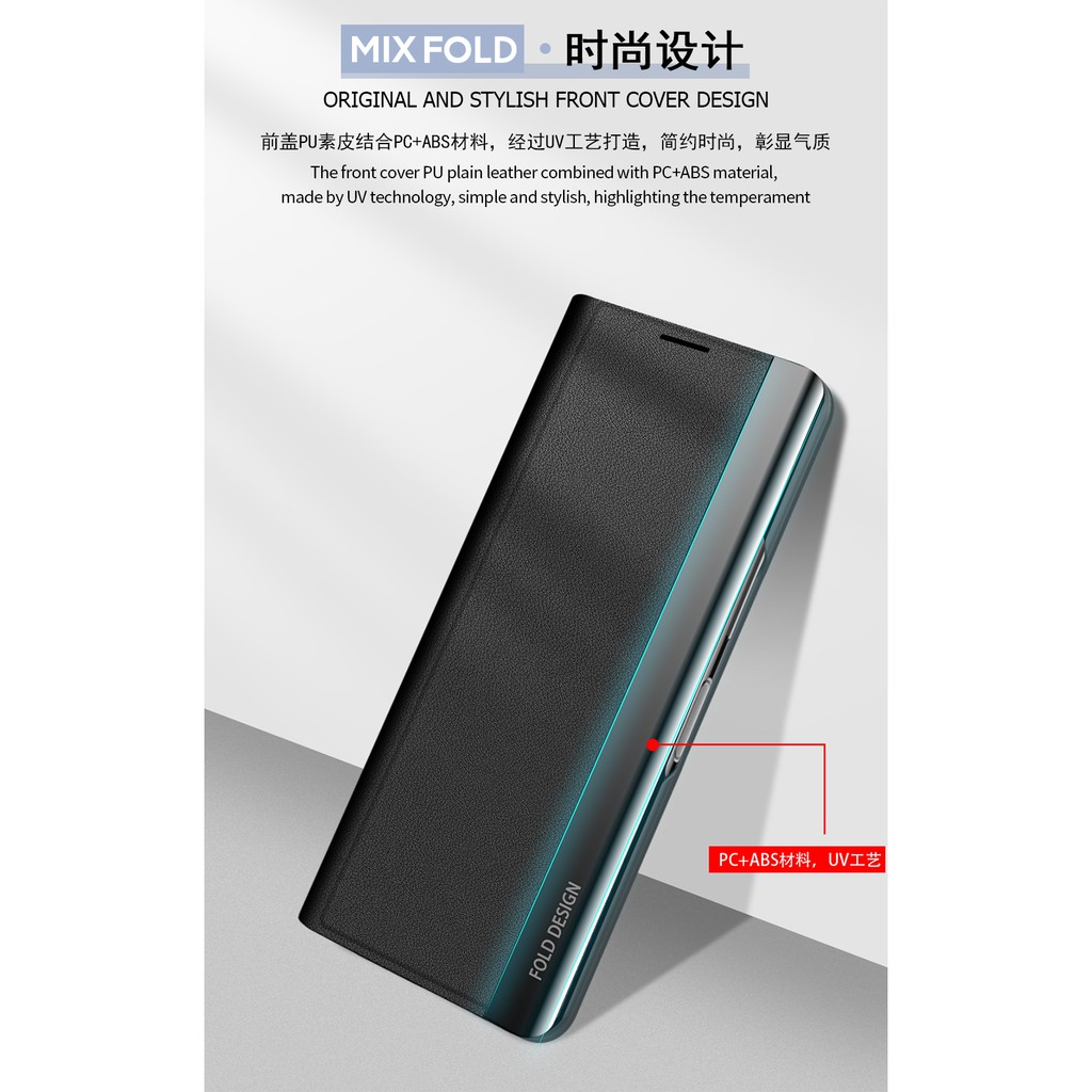 Bao Da Pu Điện Thoại Nắp Lật Mỏng Nam Châm Chế Độ Ngủ / Đánh Thức Cho Xiaomi Mix Fold 2021 Ốp