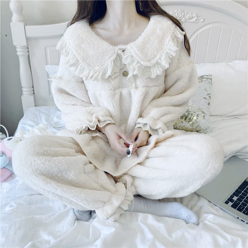 Bộ lông  babydoll phối viền ren HL273