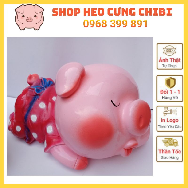 Heo Cưng ChiBi - Heo Ngủ Tiết kiệm size khủng 35cm - Lợn Đất - Heo đất Tiết kiệm