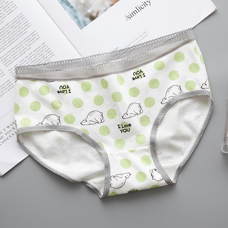 Quần lót nữ cotton cao cấp co giãn kháng khuẩn in hình đáng yêu dễ thương QL36 | BigBuy360 - bigbuy360.vn