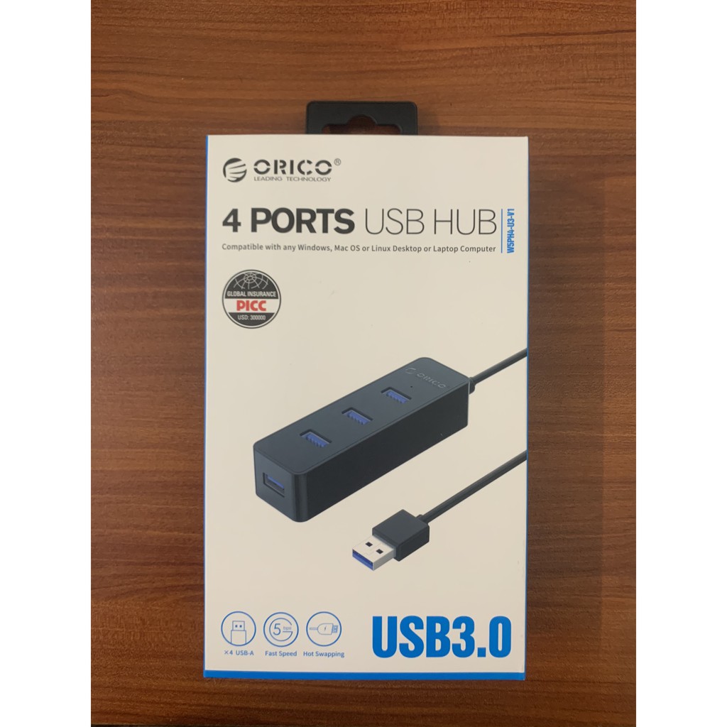 Bộ chia USB Hub 4 cổng USB 3.0 ORICO W5PH4-U3-BK - Hàng chính hãng